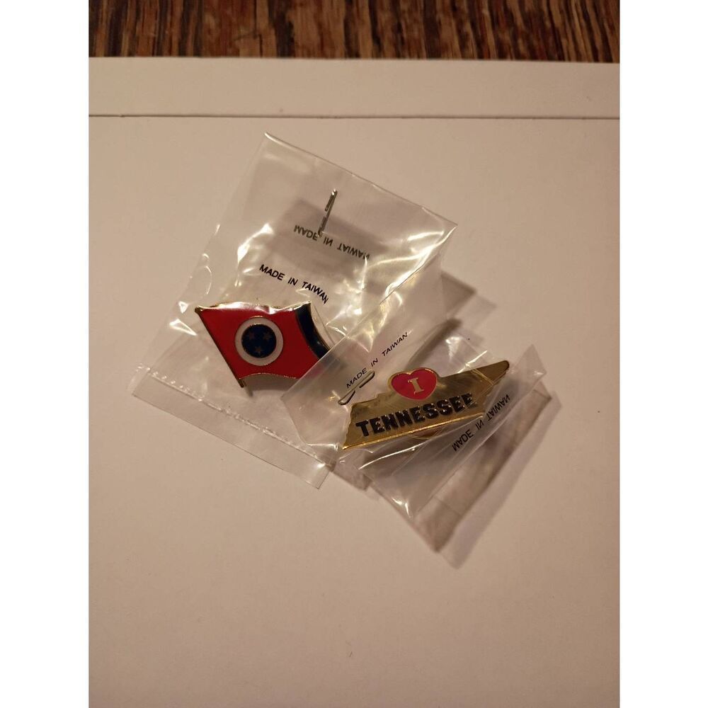 Tennessee State Pin Lot Enamel Hat Lapel Pins Souvenir Set 2pc NEW